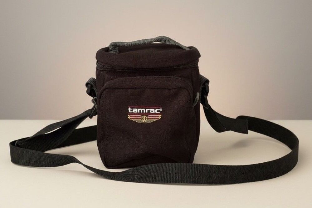 Tamrac Black Camera Shoulder Bag Model 5201 Belt Bag Loop Zippered Top EUC